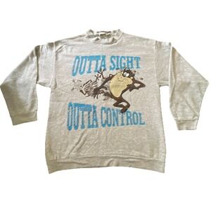 Vintage 90's Tasmania Devil TAZ Sweatshirt Outta Sight Outta Control Adult Large